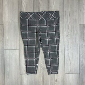 Torrid Pants Womens Size 2 Studio Ponte Slim Fix Pixie Pull on Pant Purple Plaid